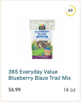 365 Everyday Value Blueberry Blaze Trail Mix Nutrition and Ingredients