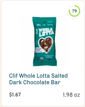 Clif Whole Lotta Salted Dark Chocolate Bar Nutrition and Ingredients