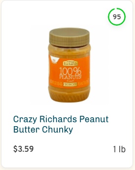 Crazy Richards Peanut Butter Chunky Nutrition and Ingredients