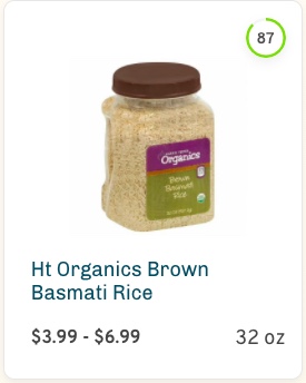 Harris Teeter Organics Brown Basmati Rice Nutrition and Ingredients