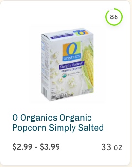 O Organics Organic Popcorn Simply Salted Nutrition and Ingredients