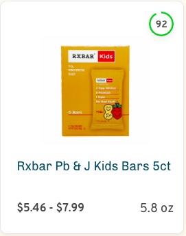 Rxbar Pb & J Kids Bars Nutrition and Ingredients