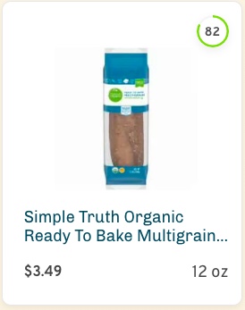 Simple Truth Organic Ready To Bake Multigrain Artisan Bread Nutrition and Ingredients