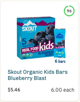 Skout Organic Kids Bars Blueberry Blast Nutrition and Ingredients
