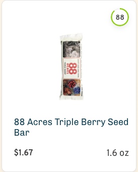 88 Acres Triple Berry Seed Bar Nutrition and Ingredients