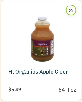 Harris Teeter Organics Apple Cider nutrition and ingredients