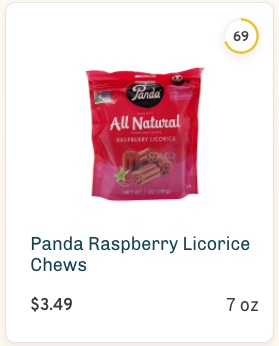 Panda Raspberry Licorice Chews nutrition and ingredients