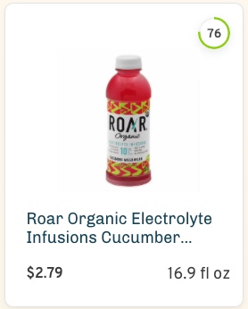 Roar Organic Electrolyte Infusions Cucumber Watermelon Bottle nutrition and ingredients