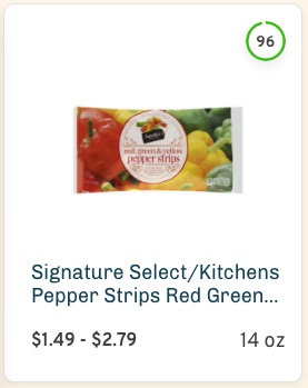 Signature Select Bell Pepper Strips Nutrition and ingredients