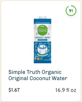 Simple Truth Organic Original Coconut Water nutrition and ingredients