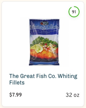 The Great Fish Co. Whiting Fillets nutrition and ingredients