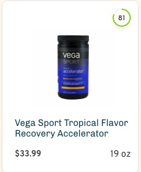 Vega Sport Tropical Flavor Recovery Accelerator nutrition and ingredients