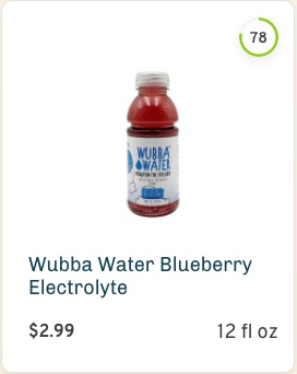 Wubba Water Blueberry Electrolyte nutrition and ingredients