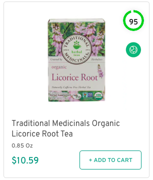 Traditional Medicinals Organic Licorice Root Tea Nutrition and Ingredients