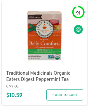 Traditional Medicinals Organic Eaters Digest Peppermint Tea Nutrition and Ingredients