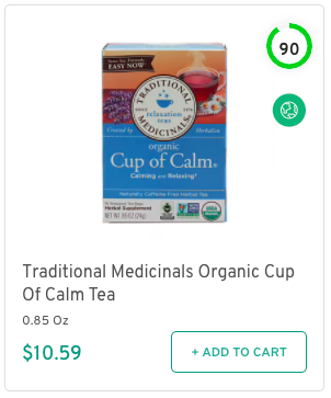 Traditional Medicinals Organic Cup Of Calm Tea Nutrition and Ingredients