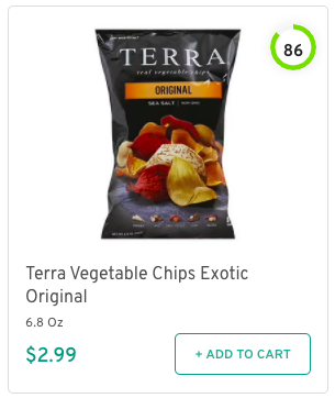 Terra Vegetable Chips Exotic Original Nutrition and Ingredients