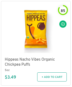 Hippeas Nacho Vibes Organic Chickpea Puffs Nutrition and Ingredients