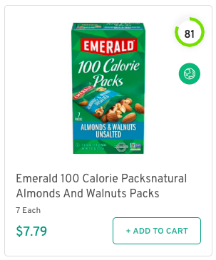 Emerald 100 Calorie Packsnatural Almonds And Walnuts Packs Nutrition and Ingredients