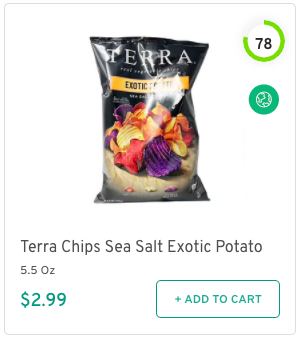 Terra Chips Sea Salt Exotic Potato Nutrition and Ingredients