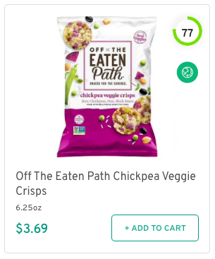 Off The Eaten Path Chickpea Veggie Crisps Nutrition and Ingredients