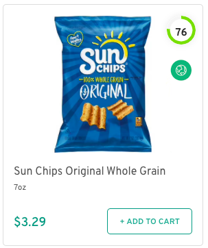 Sun Chips Original Whole Grain Nutrition and Ingredients