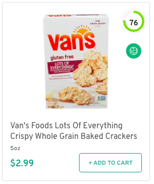 Van's Foods Lots Of Everything Crispy Whole Grain Baked Crackers Nutrition and Ingredients