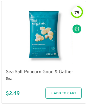 Sea Salt Popcorn Good & Gather Nutrition and Ingredients