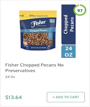 Fisher Chopped Pecans No Preservatives Nutrition and Ingredients