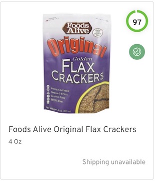 Foods Alive Original Flax Crackers Nutrition and Ingredients