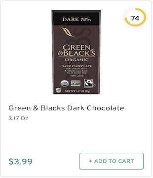 Green & Blacks Dark Chocolate Nutrition and Ingredients