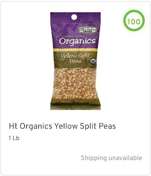 Ht Organics Yellow Split Peas Nutrition and Ingredients