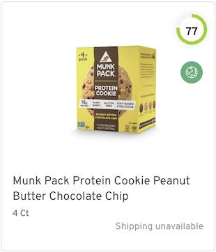Munk Pack Protein Cookie Peanut Butter Chocolate Chip Nutrition and Ingredients