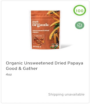 Organic Unsweetened Dried Papaya Good & Gather Nutrition and Ingredients