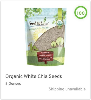 Organic White Chia Seeds Nutrition and Ingredients