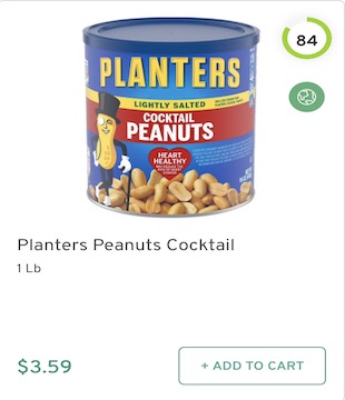 Planters Peanuts Cocktail Nutrition and Ingredients