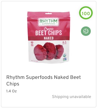 Rhythm Superfoods Naked Beet Chips Nutrition and Ingredients
