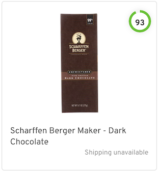 Scharffen Berger Maker - Dark Chocolate Nutrition and Ingredients