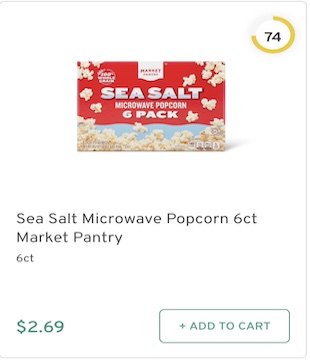Sea Salt Microwave Popcorn 6ct Market Pantry Nutrition and Ingredients