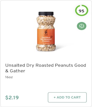 Unsalted Dry Roasted Peanuts Good & Gather Nutrition and Ingredients
