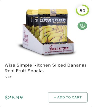 Wise Simple Kitchen Sliced Bananas Real Fruit Snacks