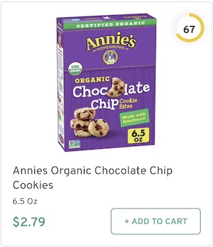 Annies Organic Chocolate Chip Cookies Nutrition and Ingredients