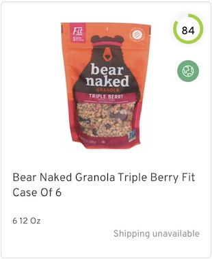 Bear Naked Granola Triple Berry Fit Nutrition and Ingredients