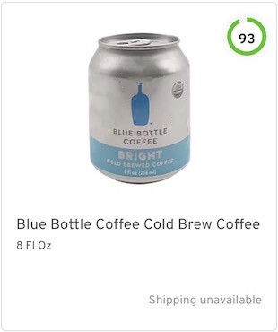 Blue Bottle Coffee Cold Brew Coffee Nutrition and Ingredients