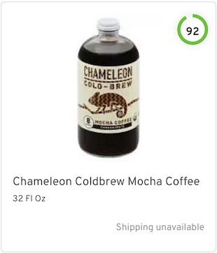 Chameleon Coldbrew Mocha Coffee Nutrition and Ingredients