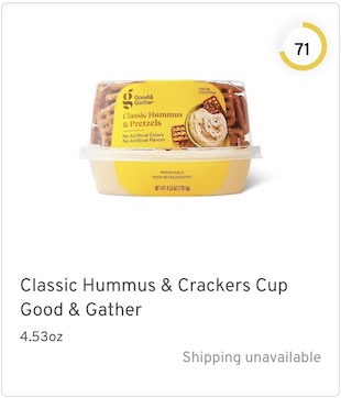 Classic Hummus & Crackers Cup Good & Gather Nutrition and Ingredients
