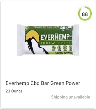 Everhemp Cbd Bar Green Power Nutrition and Ingredients