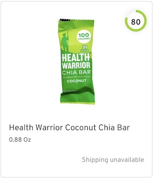 Health Warrior Coconut Chia Bar Nutrition and Ingredients