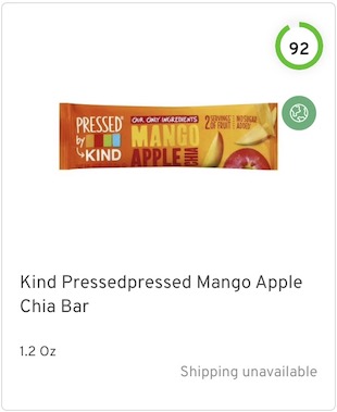 Kind Pressedpressed Mango Apple Chia Bar Nutrition and Ingredients