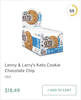 Lenny & Larry's Keto Cookie Chocolate Chip Nutrition and Ingredients